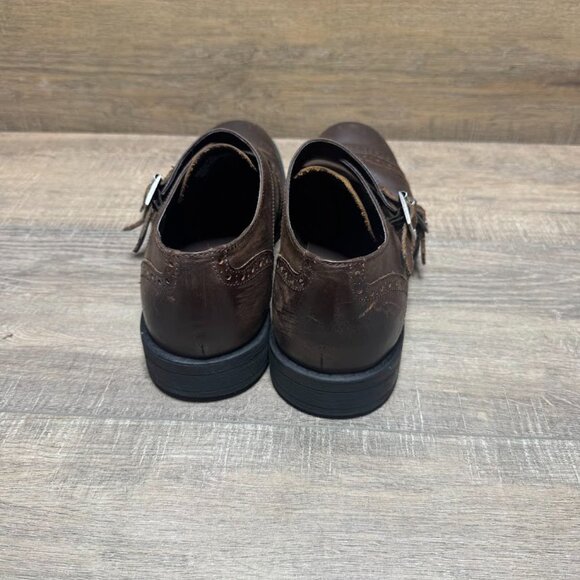 Kenneth Cole Reaction  Brown Leather Monk Strap Shoe Men's Size 9 - Picture 3 of 7